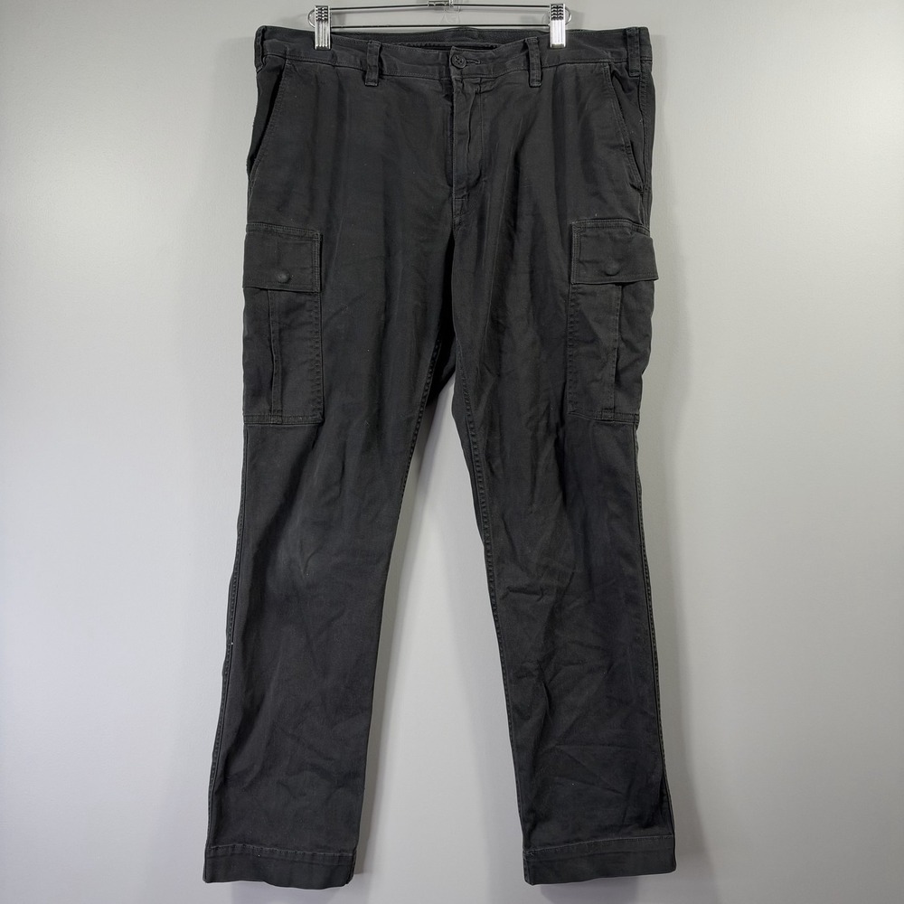 Polo Ralph Lauren Cargo Pants Mens 34x30 Black Canvas Slim Straight Leg Casual